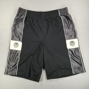 VTG NIKE Shorts Mens XL Black Mesh Dazzle Hoop Logo Y2k Baggy Bottoms